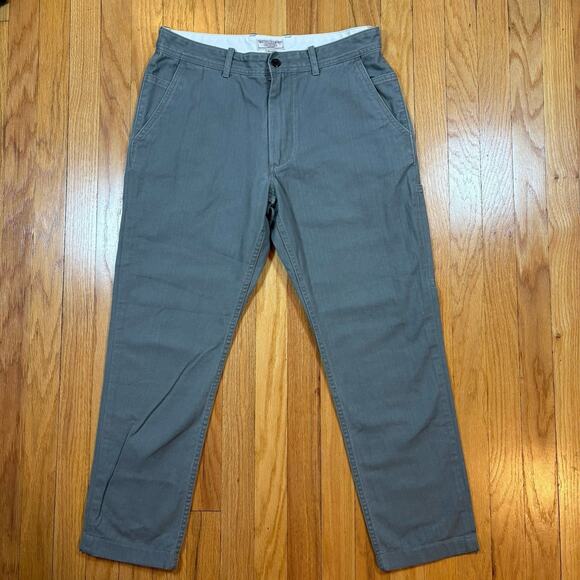 J.Crew Wallace & Barnes Men’s 32x30 Workwear Pant Twill Green Carpenter Pocket - Picture 1 of 16